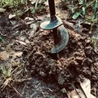 drill holes in lawn to improve drainage and amend clay