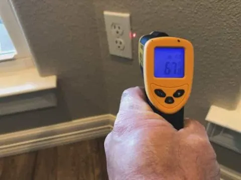 Use an Infrared Thermometer to detect air leaks in home.