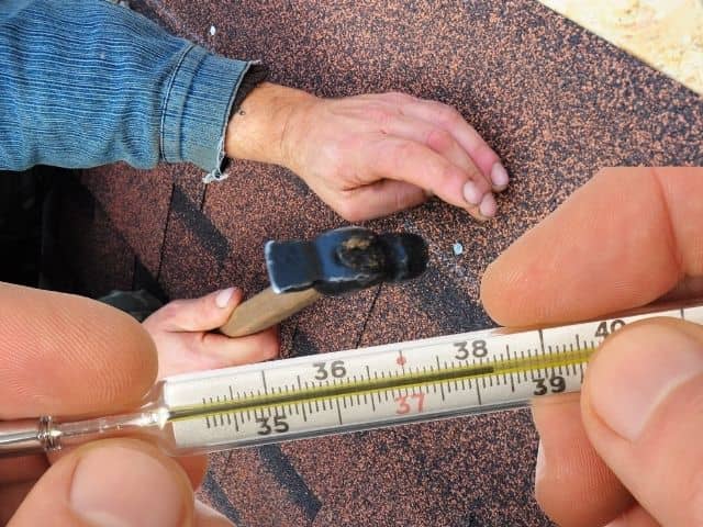 Cold temperature thresholds for roofing.